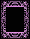 Ornate Pink Swirl Border Design Rug
