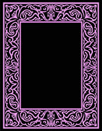 Ornate Pink Swirl Border Design Rug