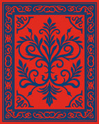 Vibrant Floral Scrollwork Carpet Design Rug