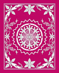 Fuchsia Floral Medallion Border Rug