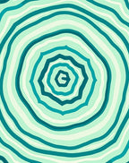 Abstract Teal Swirl Pattern Rug
