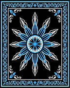 Central Sun Floral Medallion Pattern Rug