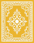 Ornate Damask Scrollwork Geometric Rug