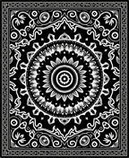 Central Mandala Ornamental Scrollwork Pattern Rug