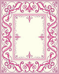Ornate Pink Floral Scroll Border Rug