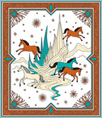 Running Horses Crystal Peaks Art Rug