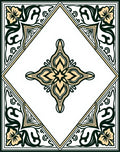 Art Nouveau Floral Geometric Pattern Rug