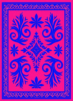 Bold Floral Scroll Pattern Rug