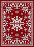 Classic Crimson Starburst Floral Rug