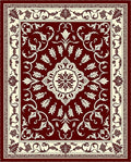 Classic Floral Vine Red Cream Rug