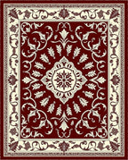 Classic Floral Vine Red Cream Rug