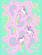 Whimsical Unicorn Swirl Pattern Rug