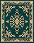 Elegant Floral Scrollwork Frame Design Rug