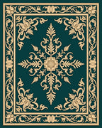 Elegant Floral Scrollwork Frame Design Rug