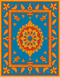 Vibrant Floral Medallion Pattern Rug