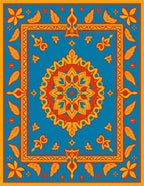 Vibrant Floral Medallion Pattern Rug
