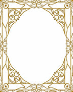 Ornate Swirl Gold Vine Border Rug
