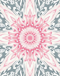 Pink Floral Mandala Pattern Rug
