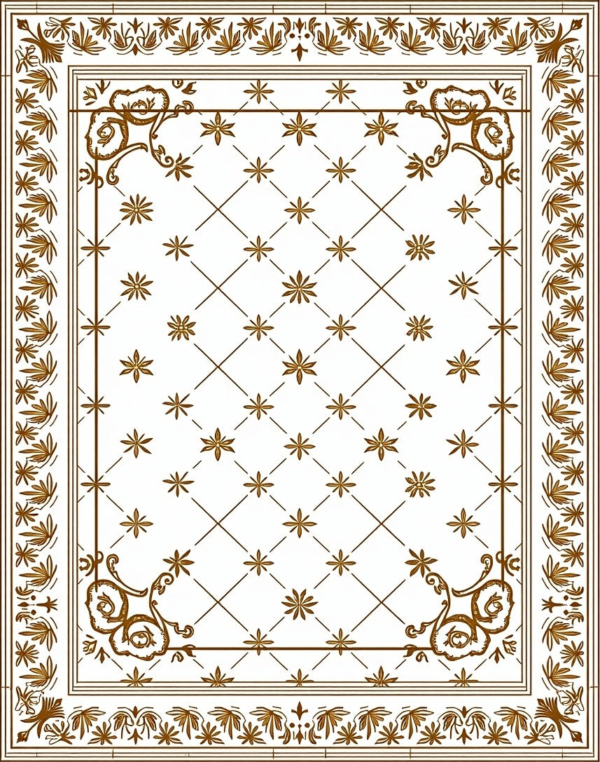 Classic Floral Diamond Pattern Rug