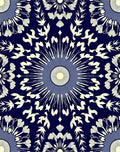 Radiating Floral Sunburst Pattern Rug