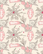 Art Nouveau Botanical Pink Floral Design Rug