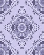 Pale Lavender Floral Medallion Pattern Rug