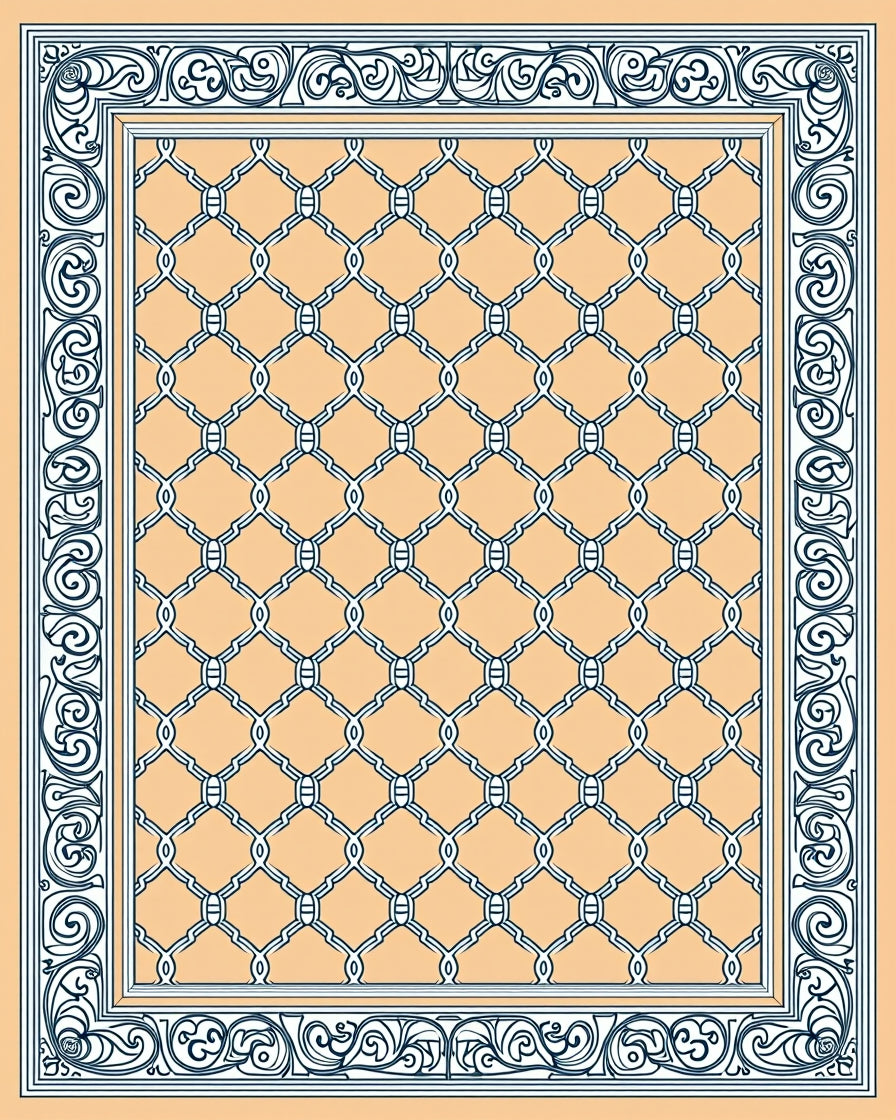 Ornate Interlocking Pattern Rug