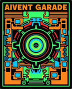 Circuit Board Neon Pattern Rug