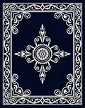 Elegant White Scrollwork With Floral Center Rug