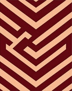 Bold Maroon and Cream Chevron Pattern Rug