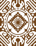Bold Brown Geometric Mandala Rug