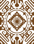 Bold Brown Geometric Mandala Rug