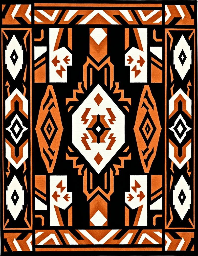 Bold Tribal Geometric Pattern Rug