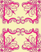 Ornate Floral Frame Pattern Rug