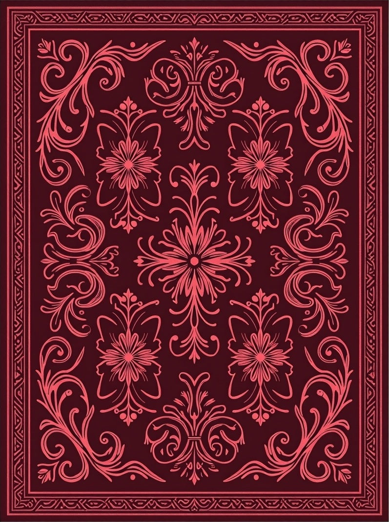 Ornate Floral Vine Pattern Rug