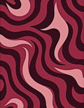 Crimson Swirl Layered Pattern Rug