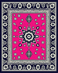 Hot Pink Geometric Floral Medallion Rug