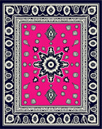 Hot Pink Geometric Floral Medallion Rug