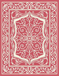 Ornate Floral Pattern Cream Red Rug