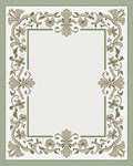 Floral Scrollwork Inspired Border Design Rug