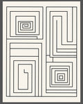 Simple Black White Geometric Maze Rug
