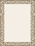 Elegant Floral Scroll Border Design Rug