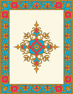 Regal Floral Design With Gold Accents Rug