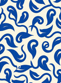 Blue Swirls Floral Pattern Rug