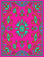Vivid Pink Paisley Floral Mandala Rug