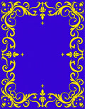 Royal Blue Golden Acanthus Border Rug