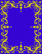 Royal Blue Golden Acanthus Border Rug