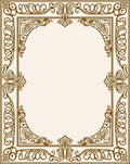 Ornate Scrollwork Floral Border Rug
