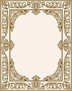 Ornate Scrollwork Floral Border Rug