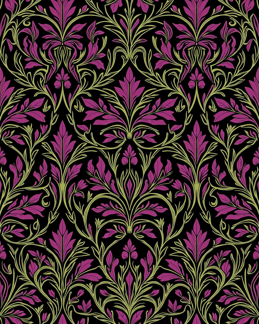 Art Nouveau Floral Vine Pattern Rug